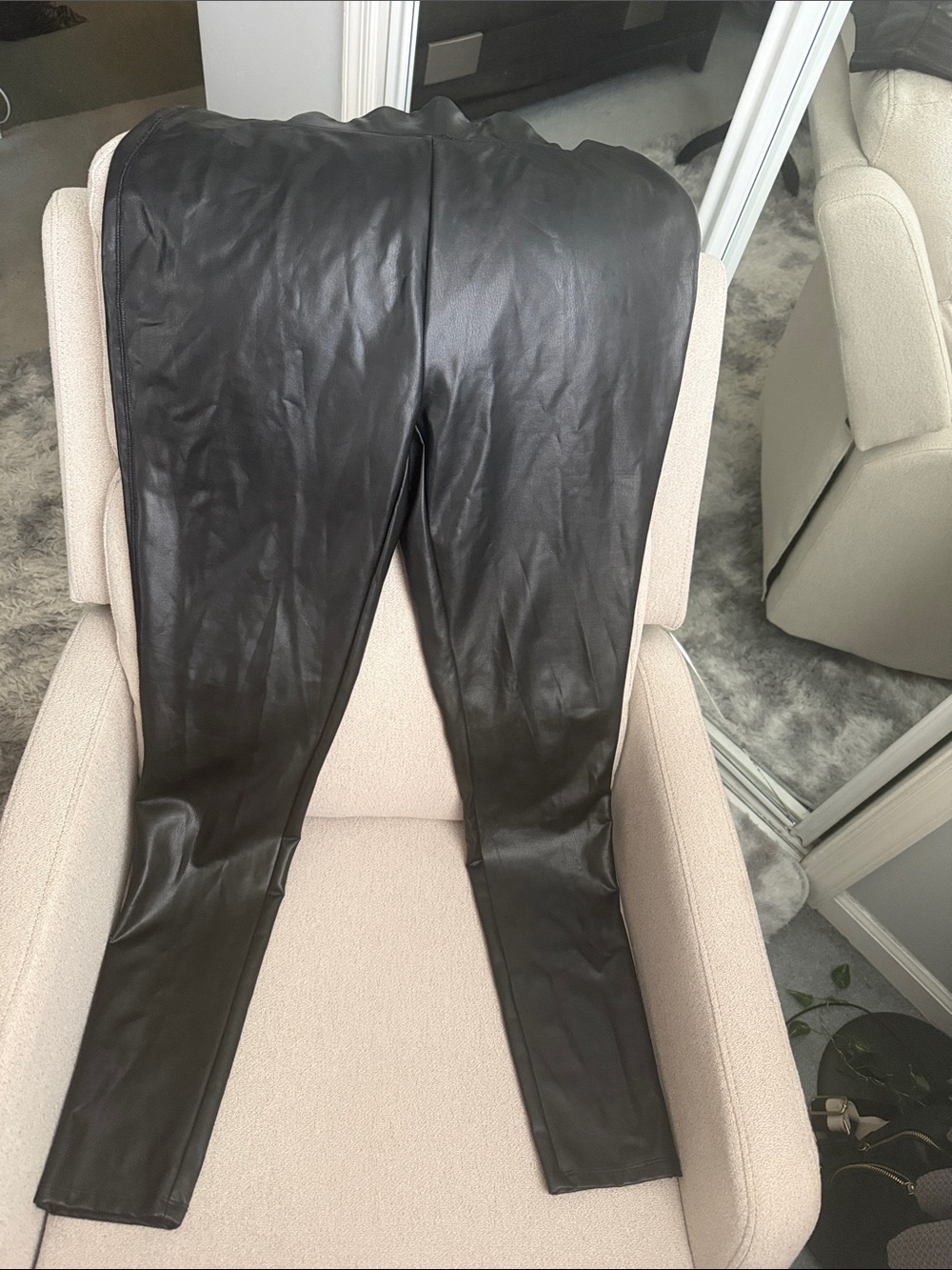 Ashley Stewart Black Faux Leather Leggings